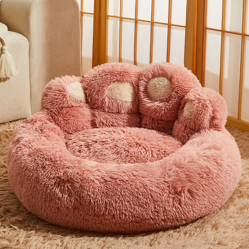 🐾 Flauschiges Hundebett in Pfotenform