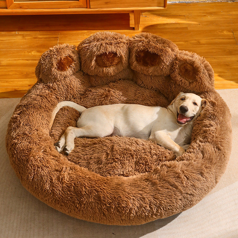 🐾 Flauschiges Hundebett in Pfotenform