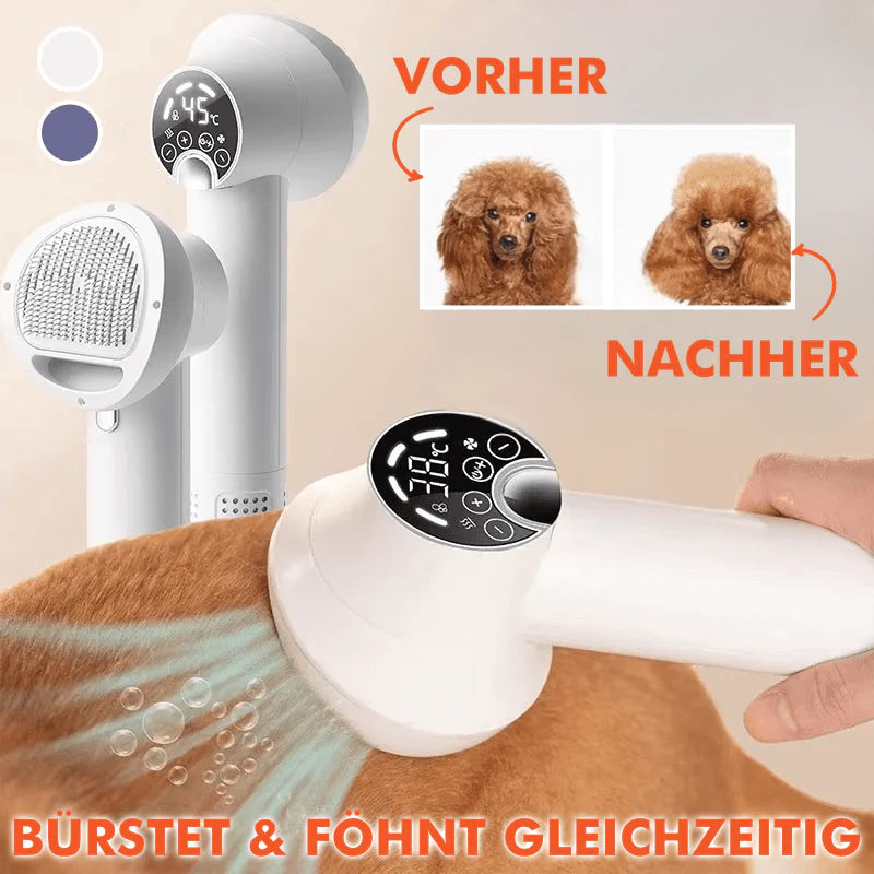 🐾2-in-1 Haustier-Föhn mit Kamm – Trocknet & pflegt!