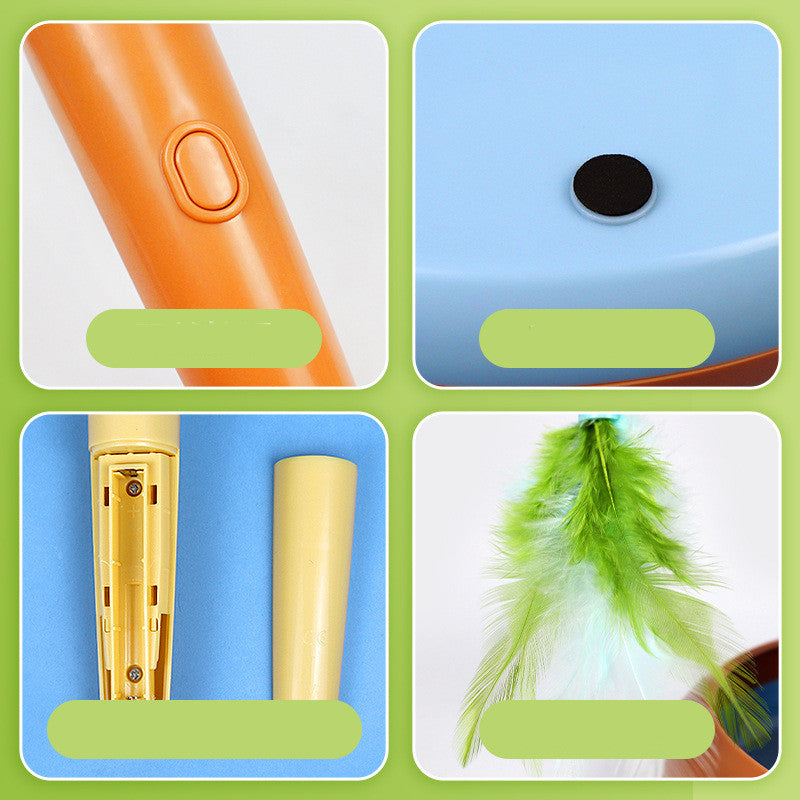 Interaktives Katzenspielzeug mit Feder – Automatisches Spiel & Beschäftigung