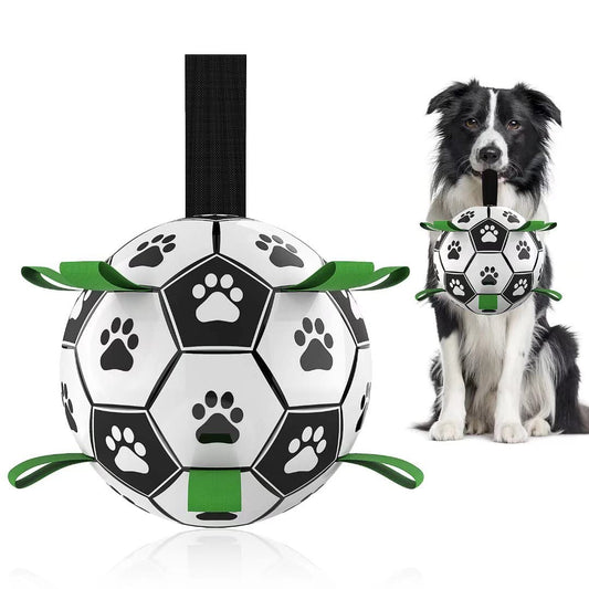 Hunde-Fußball mit Griffen – Robuster Spielball für Hunde inkl. Pumpe