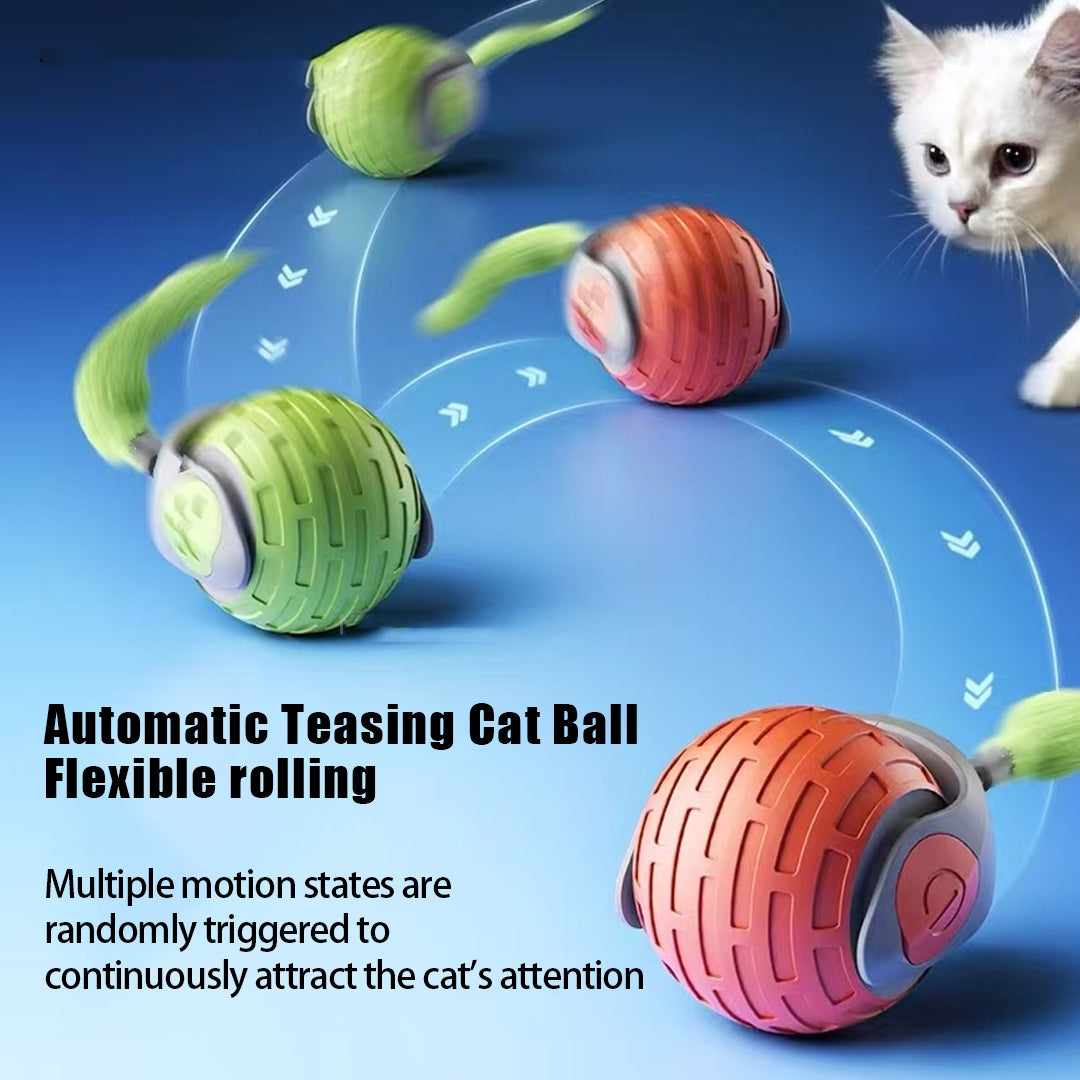 Interaktiver Auto-Rolling Katzenball – Smart USB Spielzeug für Katzen & Kätzchen